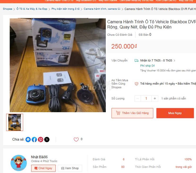 Camera hành trình ZONGGJZ Full HD. Mua bán Máy ảnh, Máy quay tại Thành phố Dĩ An Bình Dương được đăng bởi hàng mới thanh lý 1 nữa giá hình 1