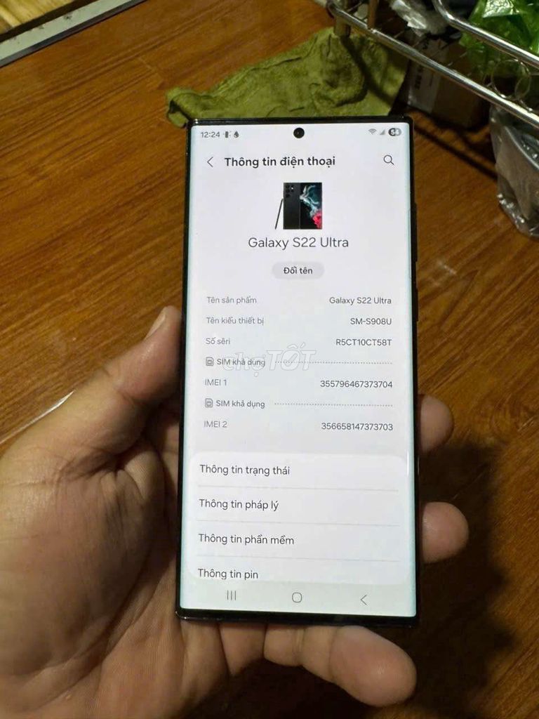 Samsung Galaxy S22 Ultra 512GB Đen. Mua bán Điện thoại tại Quận 3 Tp Hồ Chí Minh được đăng bởi luungoc hình 1