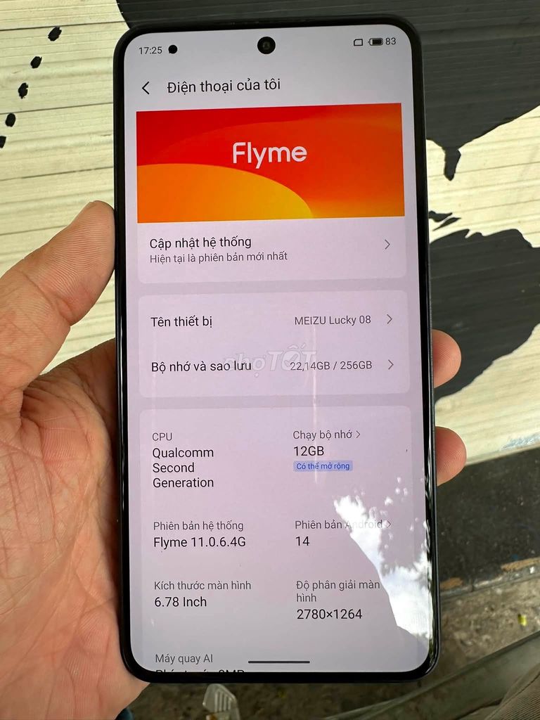 Meizu Lucky 08 256GB Đen Android 14. Mua bán Điện thoại tại Quận 8 Tp Hồ Chí Minh được đăng bởi Hội Đồ Điện Tử hình 1