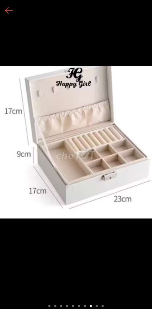 Hộp đựng trang sức Da PU Nữ Trắng 23x17x9cm. Mua bán Phụ kiện thời trang khác tại Quận Ninh Kiều Cần Thơ được đăng bởi Hoàng Yến hình 1