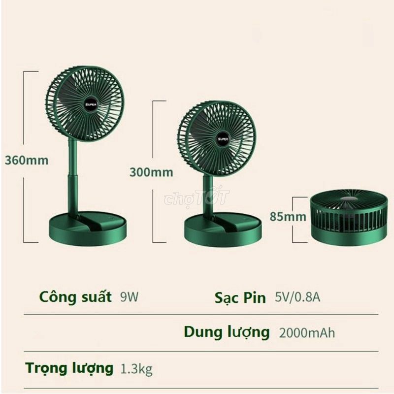 Quạt sạc tích điện mini gấp gọn FS-21 -quạt để bàn. Mua bán Quạt tại Quận 6 Tp Hồ Chí Minh được đăng bởi Laptop Hoàng Kim hình 3
