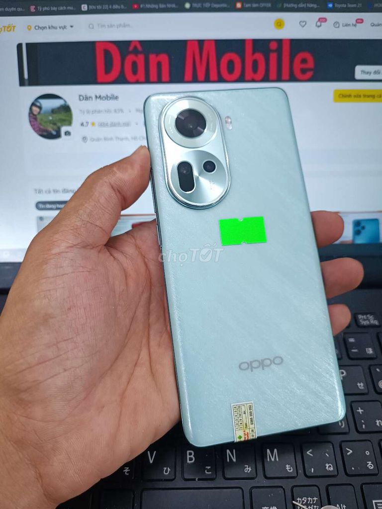 OPPO RENO 11 5G 8GB.256GB PIN 5000 DIMENSITY 7050. Mua bán Điện thoại tại Quận Bình Thạnh Tp Hồ Chí Minh được đăng bởi Dân Mobile hình 1