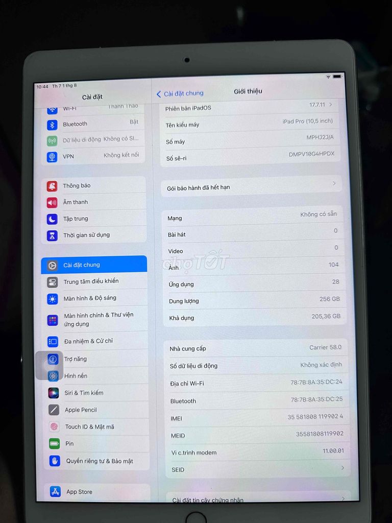 Apple iPad Pro 10.5 256GB Vàng. Mua bán Máy tính bảng tại Huyện Hàm Thuận Bắc Bình Thuận được đăng bởi Thành Nguyên hình 1