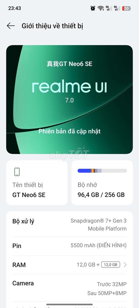 Realme GT Neo6 SE 12GB/256GB. Mua bán Điện thoại tại Quận Cầu Giấy Hà Nội được đăng bởi Gia minh hình 1