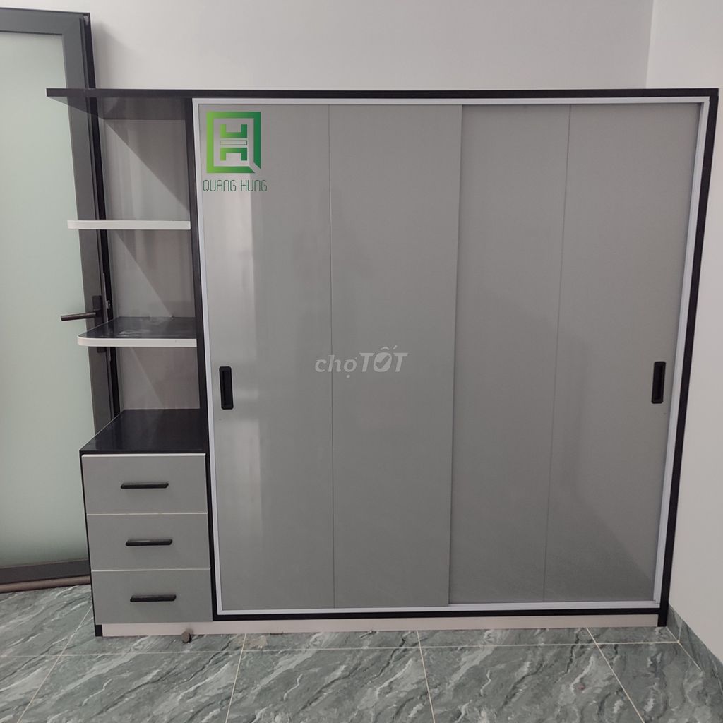 Tủ quần áo Nhựa Đài Loan Xám Cửa lùa 1m8x2m. Mua bán Tủ, kệ gia đình tại Thành phố Thủ Đức Tp Hồ Chí Minh được đăng bởi Nội Thất Quang Hùng hình 1