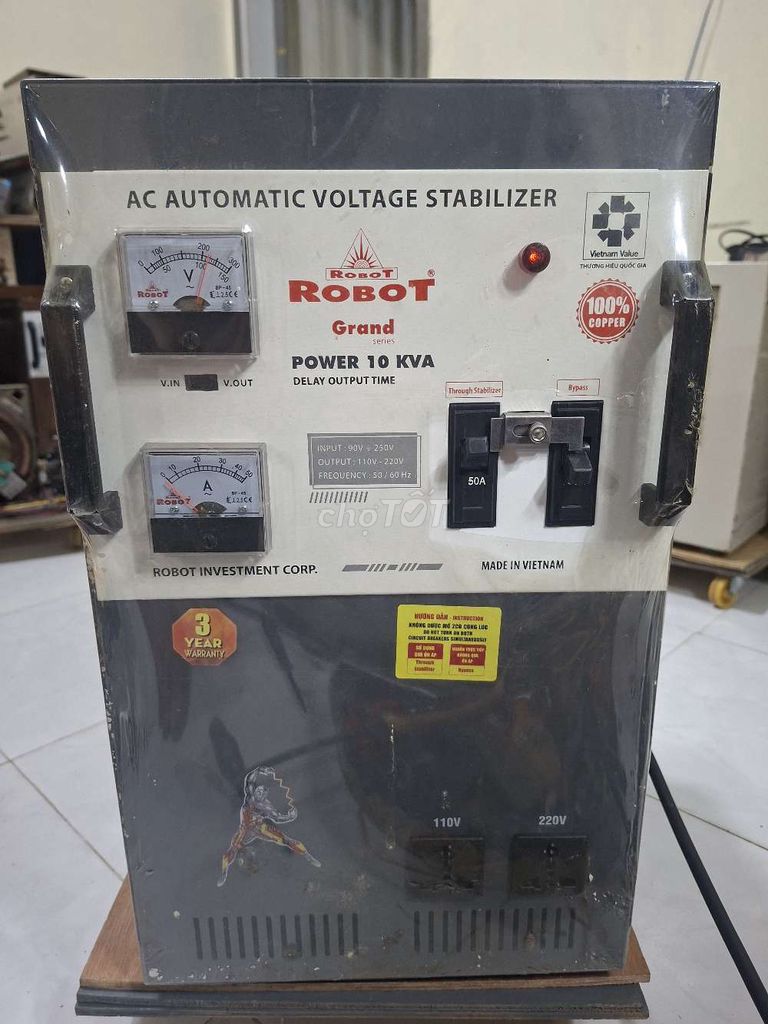 Ổn áp Robot Grand 10 KVA dải 90V máy như mới . Mua bán Đồ chuyên dụng, Giống nuôi trồng tại Huyện Bến Lức Long An được đăng bởi Tình Tuân Group hình 1