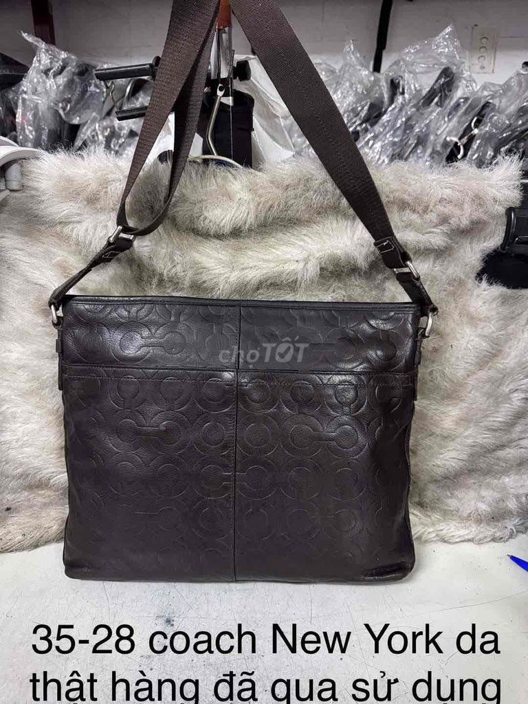 đeo chéo COACH size 35x28 da thật