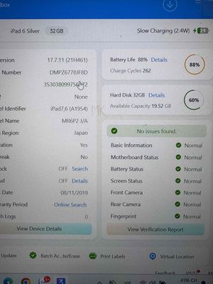 Apple iPad Gen 6 Wifi 4G 32GB Bạc