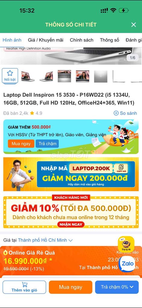 Dell Laptop Mới. Mua bán Laptop tại Quận Hải Châu Đà Nẵng được đăng bởi Hiển Minh hình 1