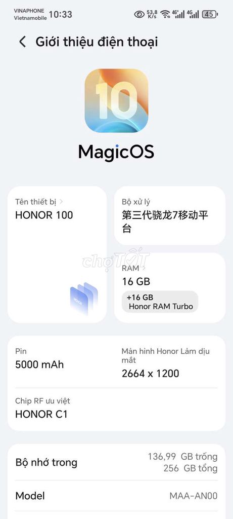 Honor 100 256GB. Mua bán Điện thoại tại Quận Ngũ Hành Sơn Đà Nẵng được đăng bởi Anh hình 1