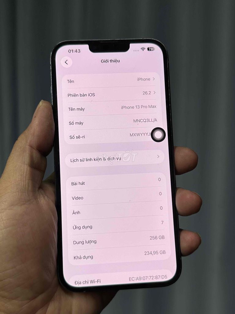 iphone 13promax 256gb QT zin đẹp 99%. Mua bán Điện thoại tại Thành phố Tân An Long An được đăng bởi Trùm cuối  hình 1