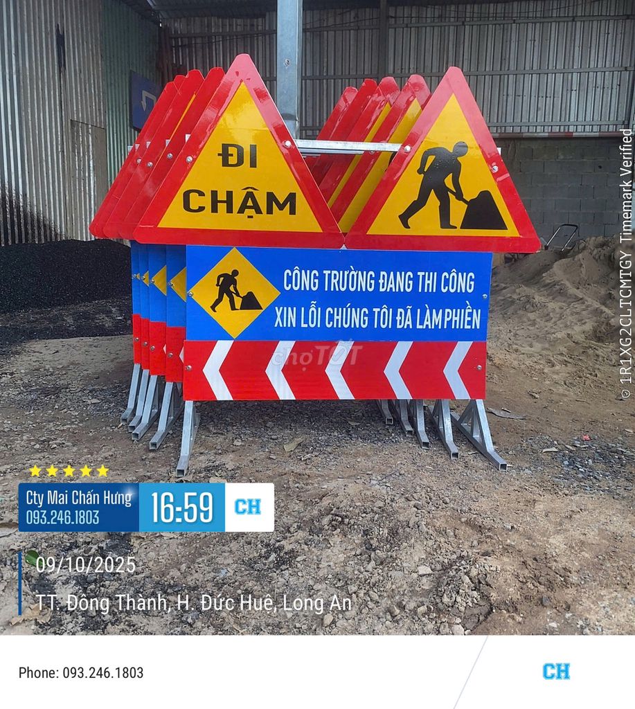 Bộ Biển Báo Công Trường Đang Thi Công. Dịch vụ tại Huyện Thủ Thừa Long An được đăng bởi Chấn Hưng Company hình 1