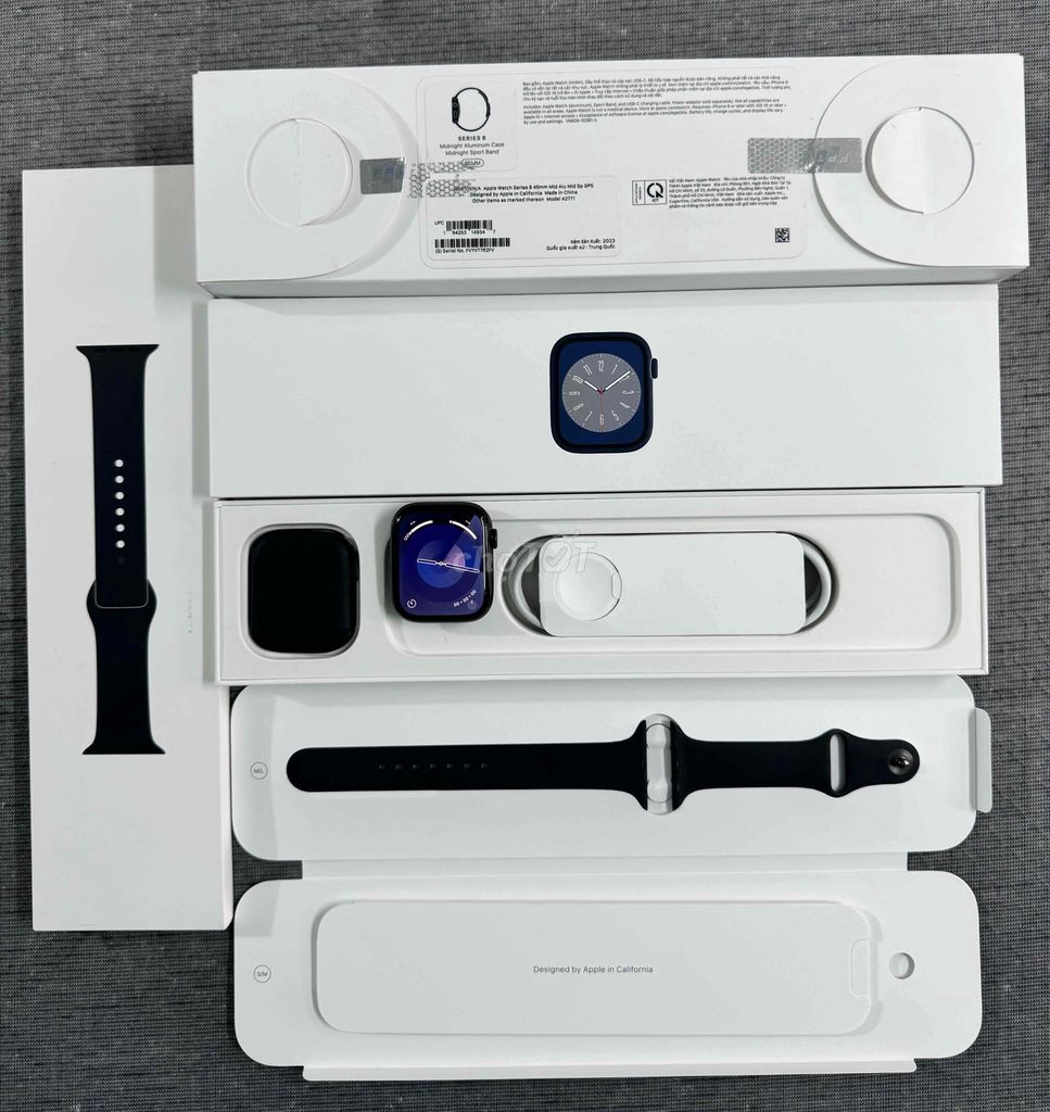 Apple Watch Series 8/45MM GPS Nhôm Midnight Fullbo