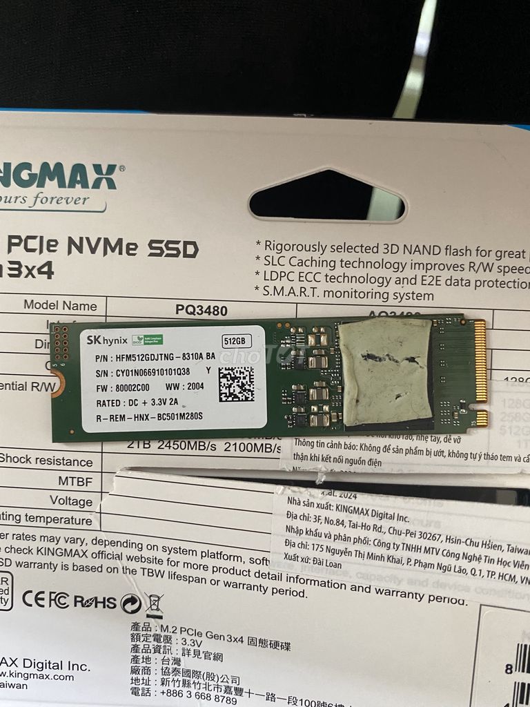 Ổ cứng SSD M2-PCIe 512GB SK Hynix BC501 NVMe 2280. Mua bán Linh kiện (RAM, Card...) tại Quận 12 Tp Hồ Chí Minh được đăng bởi Dương Quang Hùng hình 2