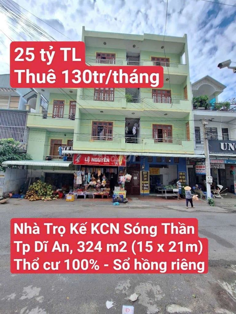 🆘 Nhà Trọ Kế KCN Sóng Thần (thu nhập 130tr/tháng), P. Dĩ An, Tp Dĩ An