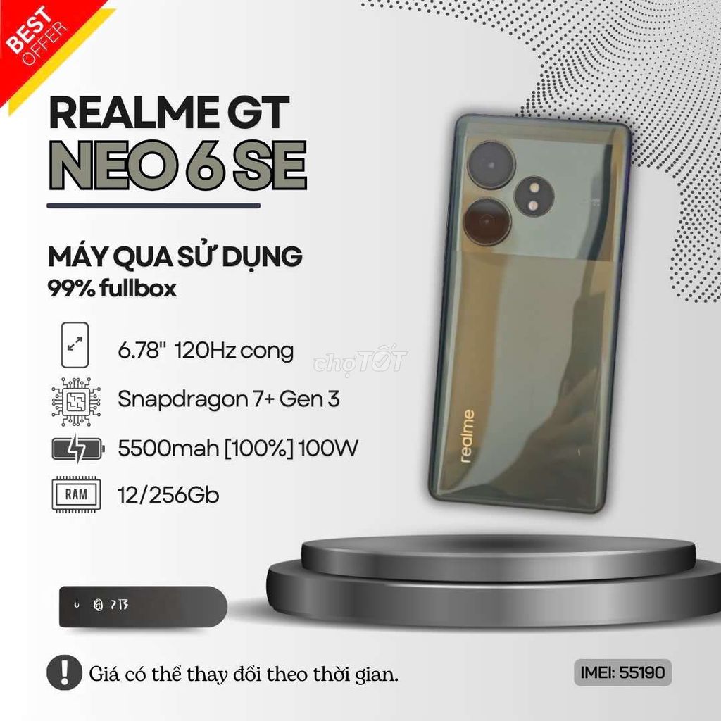 🥇REALME GT NEO 6 SE 12/256 FULLBOX | XANH/BẠC