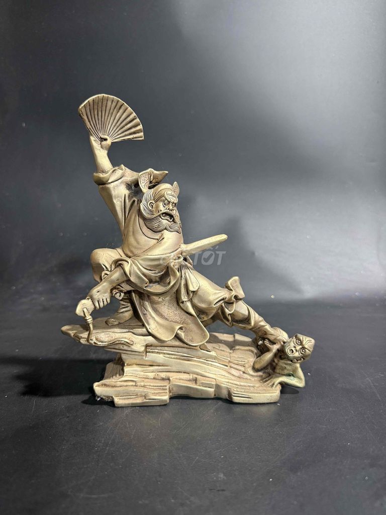 Tượng trang trí Đồng tráng bạc Chung Quỳ 22cm. Mua bán Đồ sưu tầm, đồ cổ tại Quận Long Biên Hà Nội được đăng bởi Văn Quang Đồ Sưu Tầm hình 1
