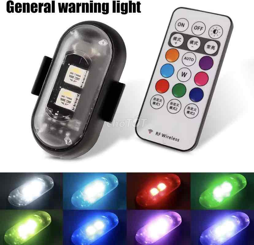 Sét 2 Đèn LED Cảnh Báo RGB Cho Xe Máy Tín Hiệu Min