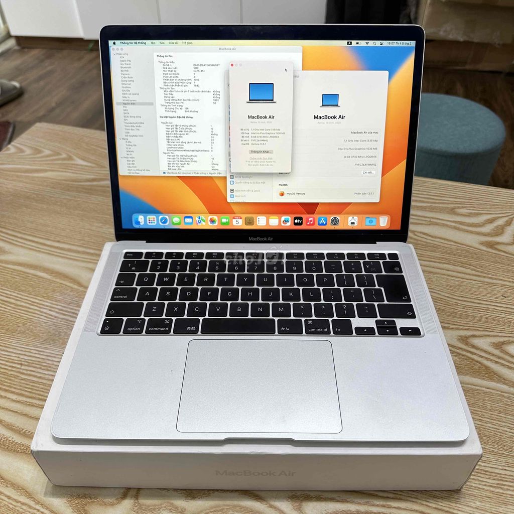 Macbook Air 2020 13 inch i3/8/256 bạc fullbox