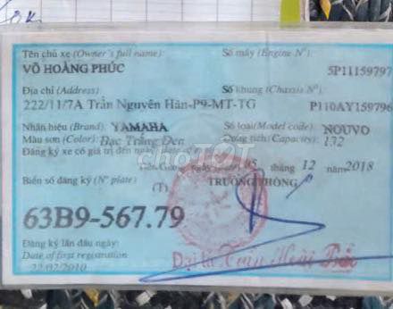 Yamaha Nouvo Bạc trắng đen 132cc-63B9-567.79. Mua bán Xe máy tại Huyện Cái Bè Tiền Giang được đăng bởi Thầy Thời hình 2