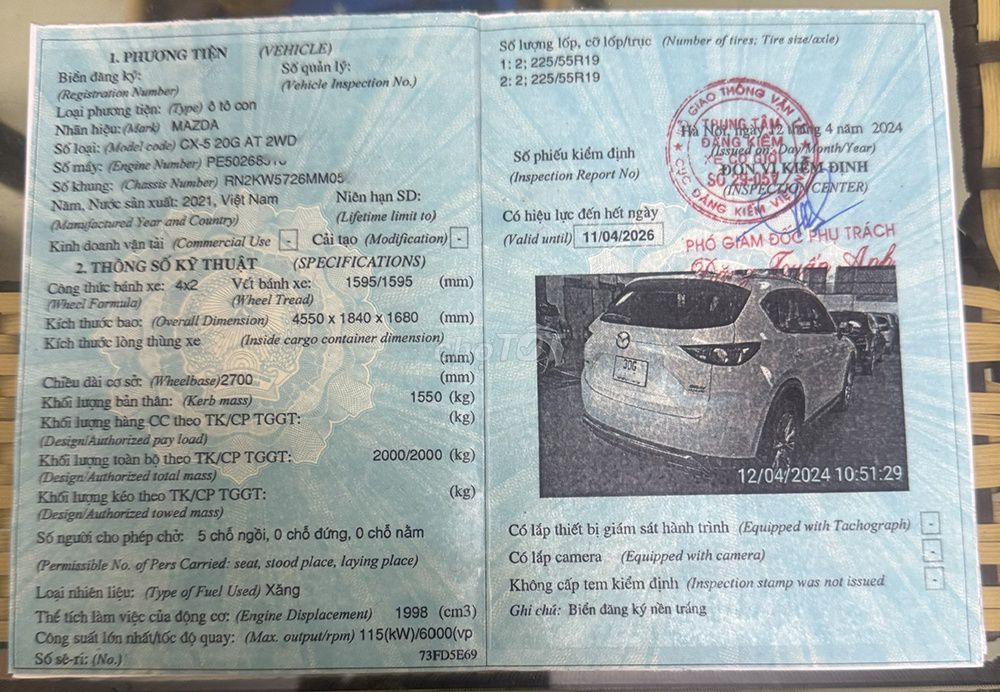 Mazda CX 5 2021 2.0 Luxury - 3 vạn km, chính chủ. Mua bán Ô tô tại Quận Đống Đa Hà Nội được đăng bởi Le Binh  hình 6