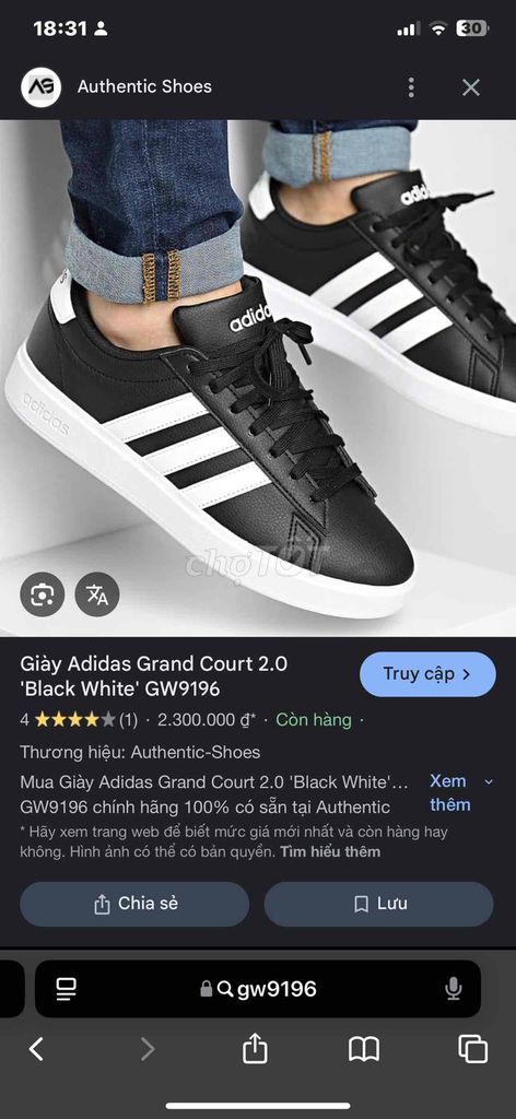 Adidas grand court chính hãng Sz 40 Độ mới 90, k l