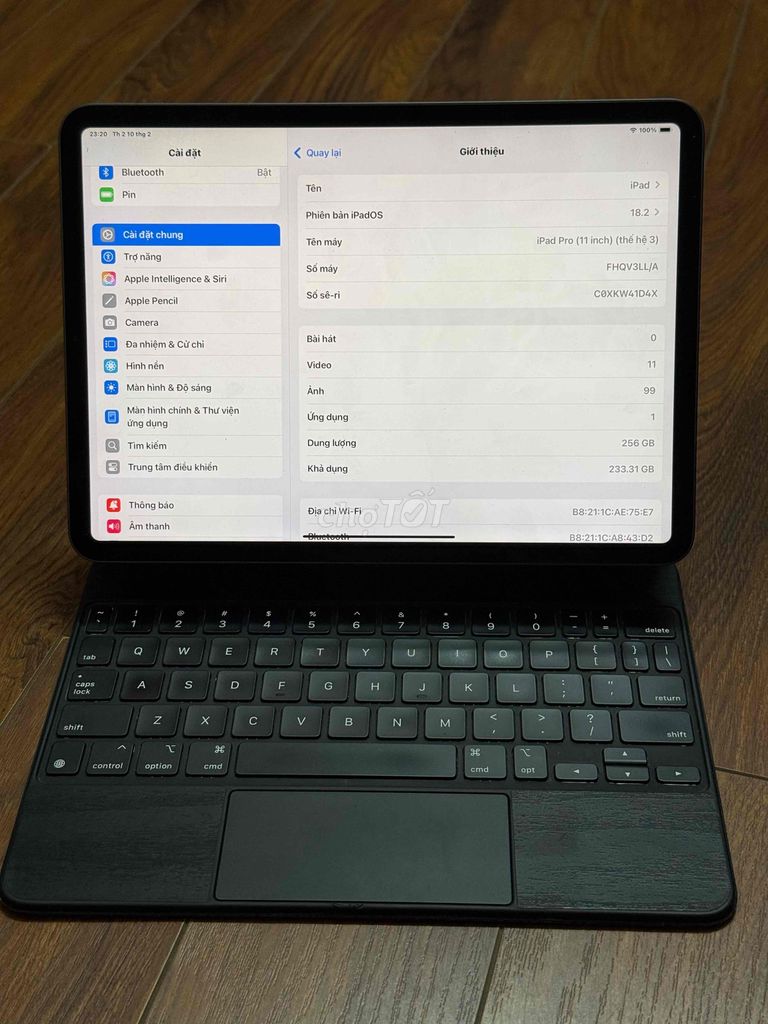 Pass Ipad Pro M1 256GB và phím Apple Magic