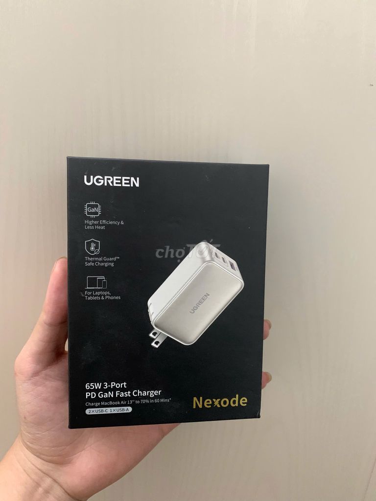Củ sạc Ugreen 65W CD244 Nexode 3 cổng. Mua bán Phụ kiện (Màn hình, Chuột...) tại Huyện Đông Hưng Thái Bình được đăng bởi Huy Vu hình 1