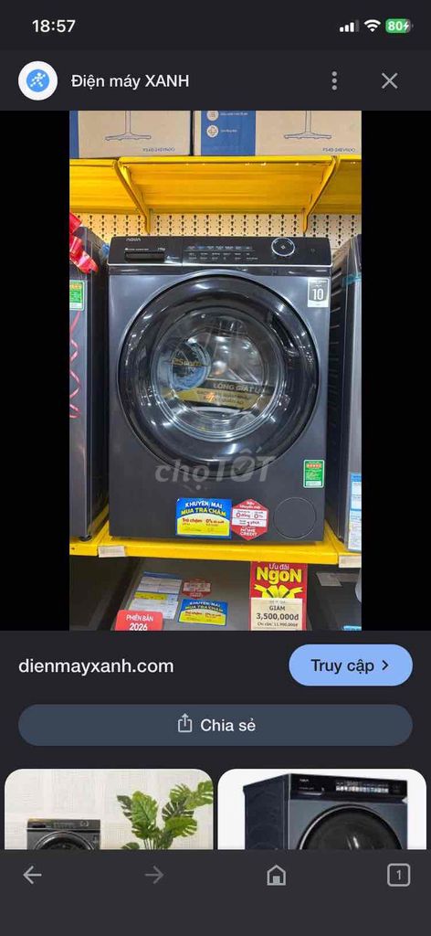 Máy giặt Aqua 11kg Inverter Đen. Mua bán Máy giặt tại Thành phố Sóc Trăng Sóc Trăng được đăng bởi ⫷⫸ hình 1