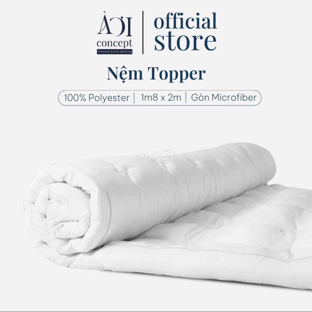 Topper nệm À Ơi Concept 1m8 x 2m 10cm 99%. Mua bán Giường, chăn ga gối nệm tại Quận Bình Thạnh Tp Hồ Chí Minh được đăng bởi Thanh Thuý hình 1