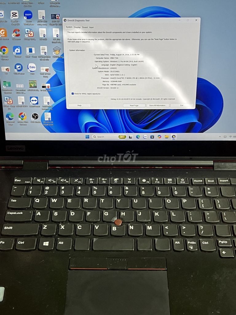 Lenovo ThinkPad X1 Yoga Gen 3,i7-8650U 16GB/256GB. Mua bán Laptop tại Huyện Mỹ Tú Sóc Trăng được đăng bởi Vĩnh An hình 1