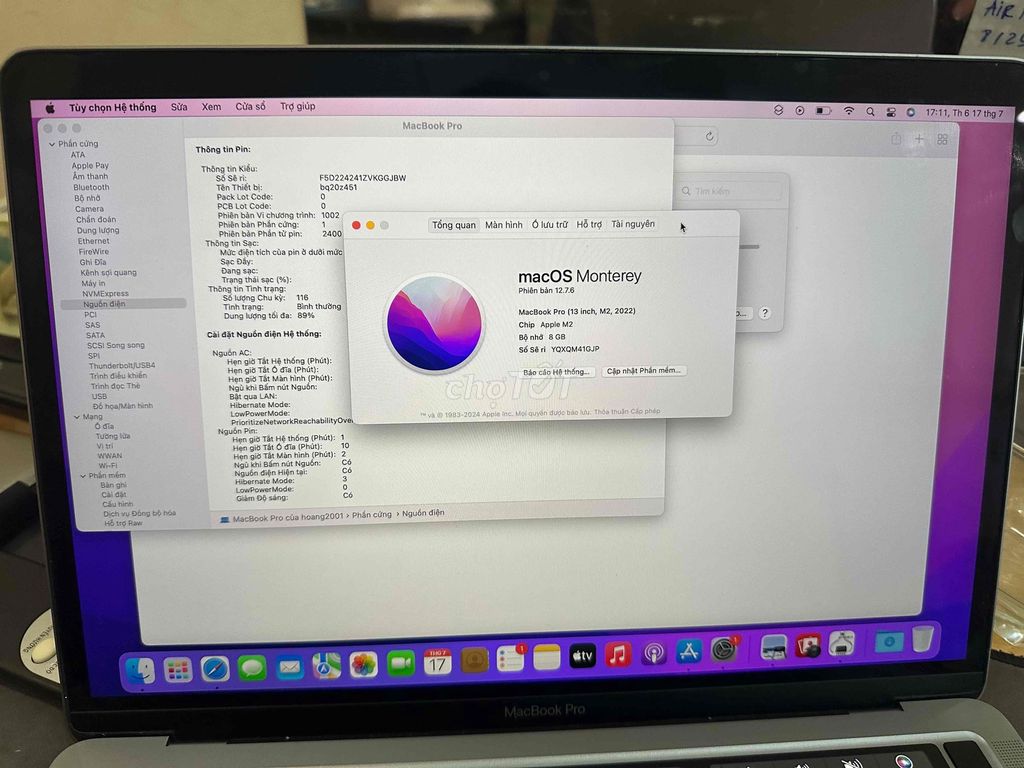 Apple MacBook Pro M2 8GB/256GB Xám. Mua bán Laptop tại Quận Đống Đa Hà Nội được đăng bởi Nam Đường Láng hình 1