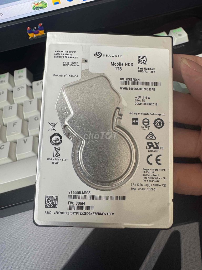 Ổ cứng HDD Seagate 1TB sk100%. Mua bán Linh kiện (RAM, Card...) tại Quận Gò Vấp Tp Hồ Chí Minh được đăng bởi Lappy Store hình 1