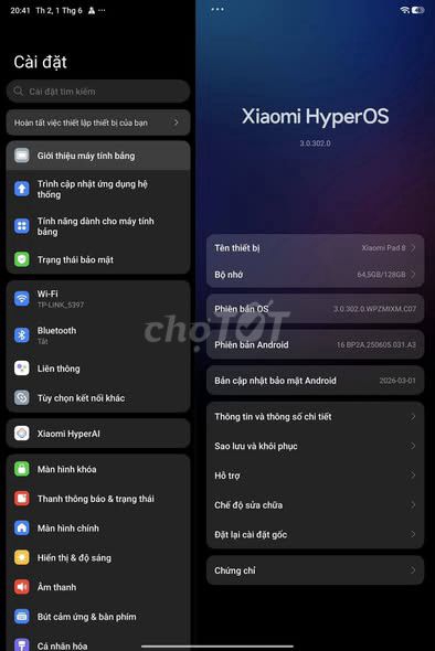Xiaomi Pad 8 8GB/128GB 99%. Mua bán Máy tính bảng tại Quận 5 Tp Hồ Chí Minh được đăng bởi Hội Đồ Điện Tử hình 1