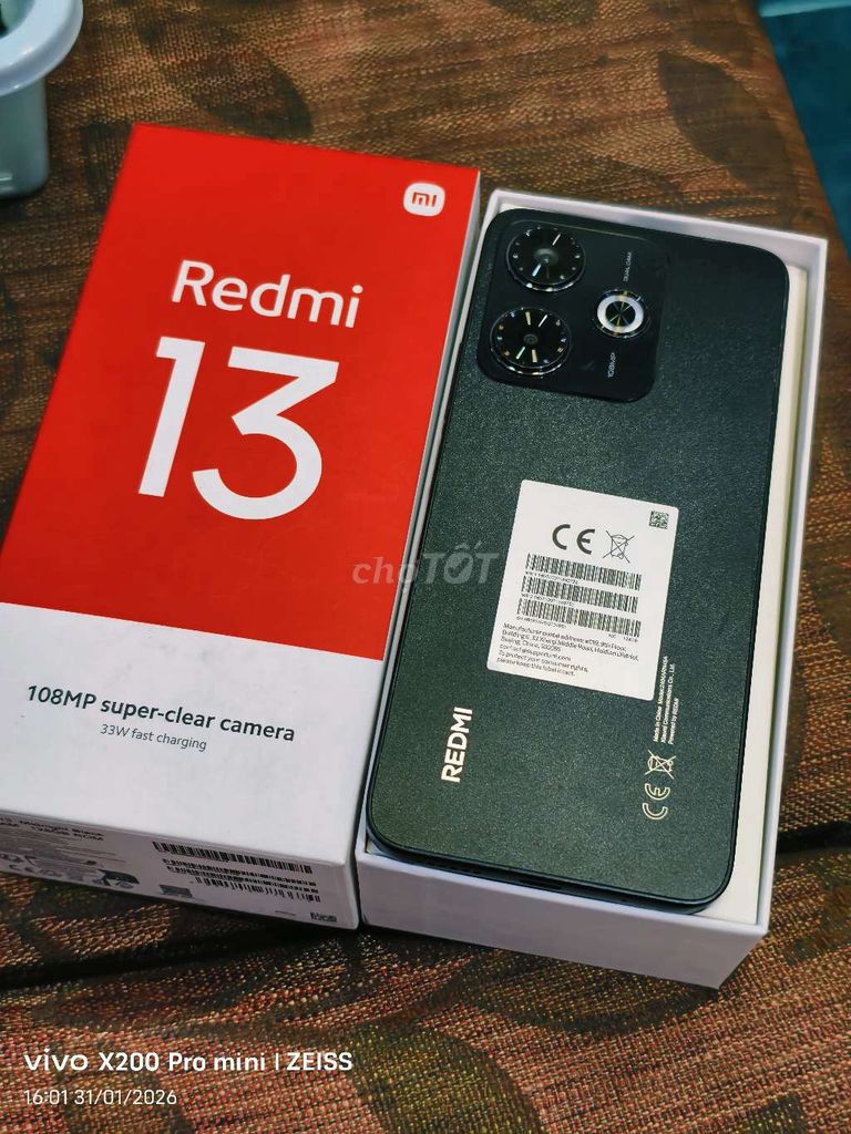 Xiaomi Redmi 13X 128GB Đen Đã sử dụng. Mua bán Điện thoại tại Quận Tân Bình Tp Hồ Chí Minh được đăng bởi Táo Bán Lổ hình 1