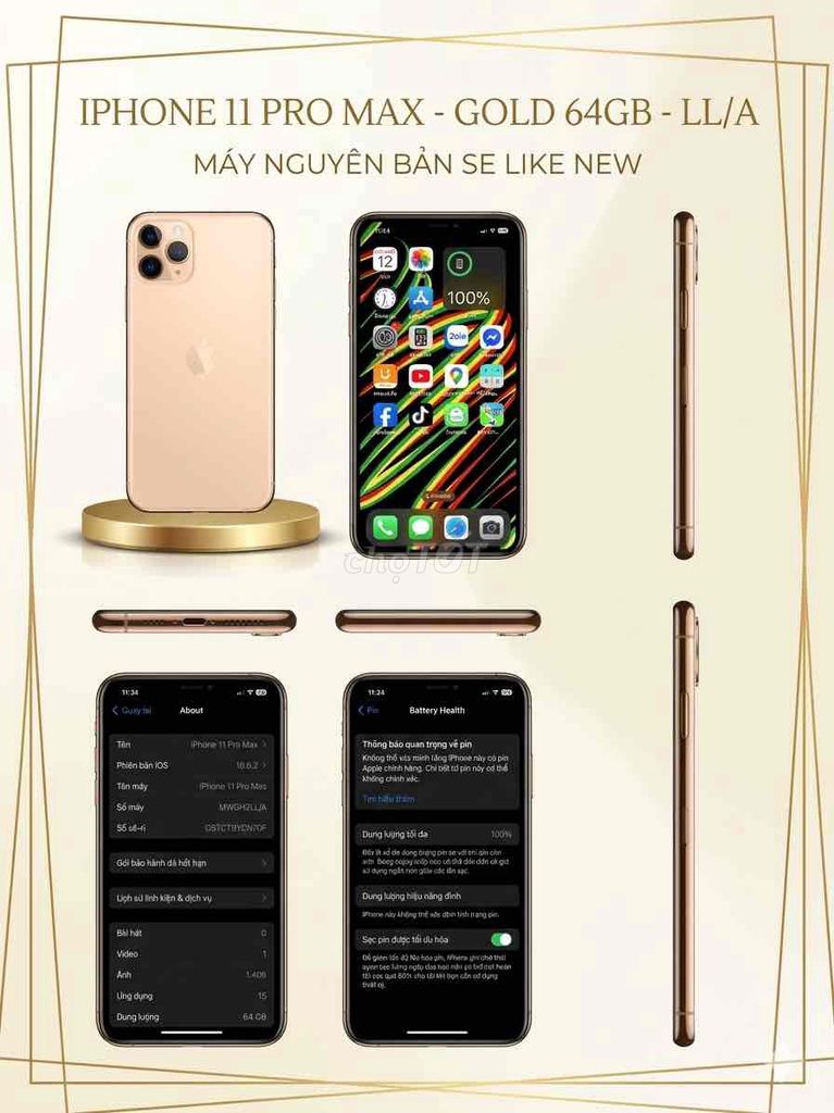 Apple iPhone 11 Pro Max 64GB Vàng LL/A 99%. Mua bán Điện thoại tại Huyện Mỹ Đức Hà Nội được đăng bởi Thiên Sơn Auto hình 1