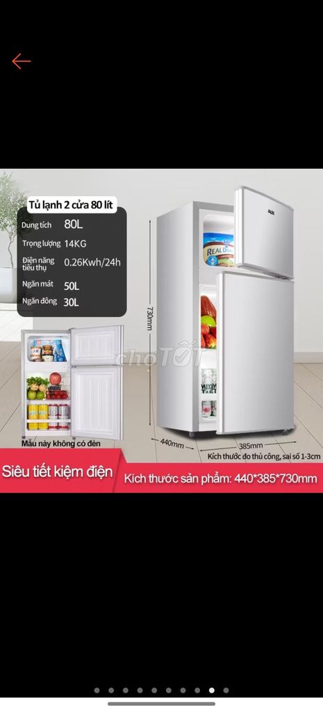 Tủ lạnh mini 80L 2 cửa Bạc. Mua bán Tủ lạnh tại Thành phố Thủ Đức Tp Hồ Chí Minh được đăng bởi Thanh Hậu hình 1
