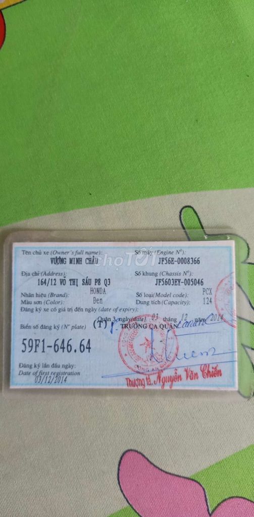 chính chủ bán xe PCX. Mua bán Xe máy tại Quận Gò Vấp Tp Hồ Chí Minh được đăng bởi Vương Minh Châu hình 2