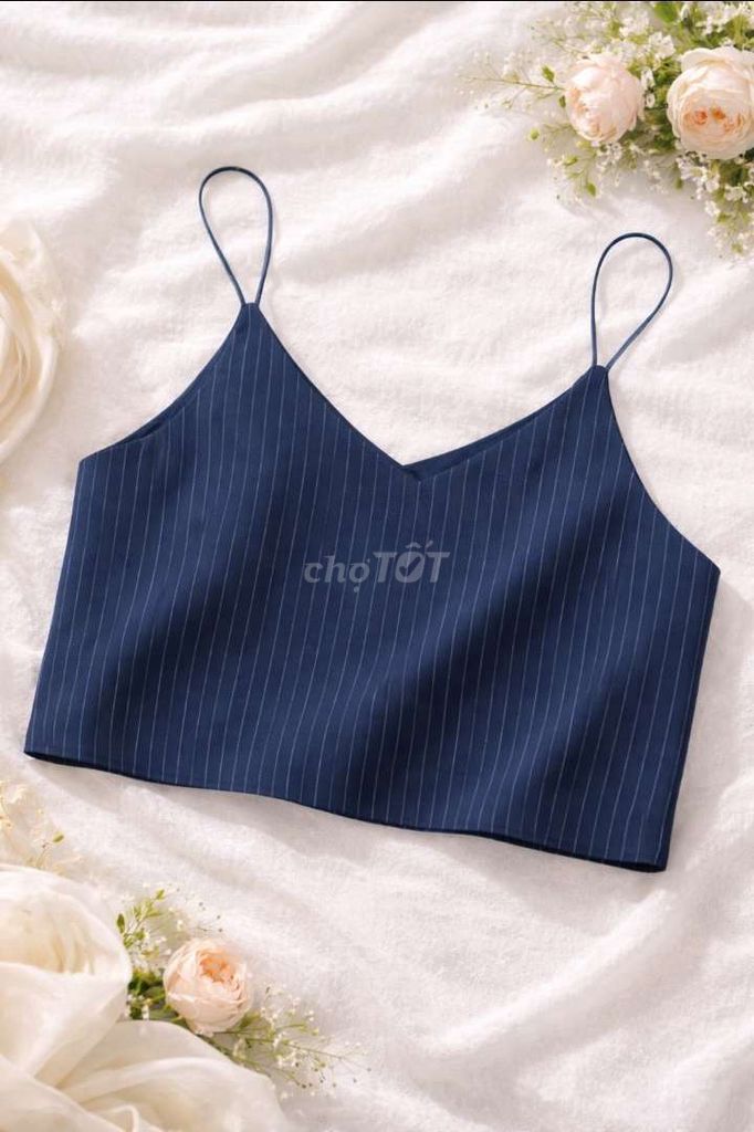 Áo hai dây Nữ sọc Xanh navy. Mua bán Quần áo tại Huyện Đông Hưng Thái Bình được đăng bởi Hi si cồ nè hình 1