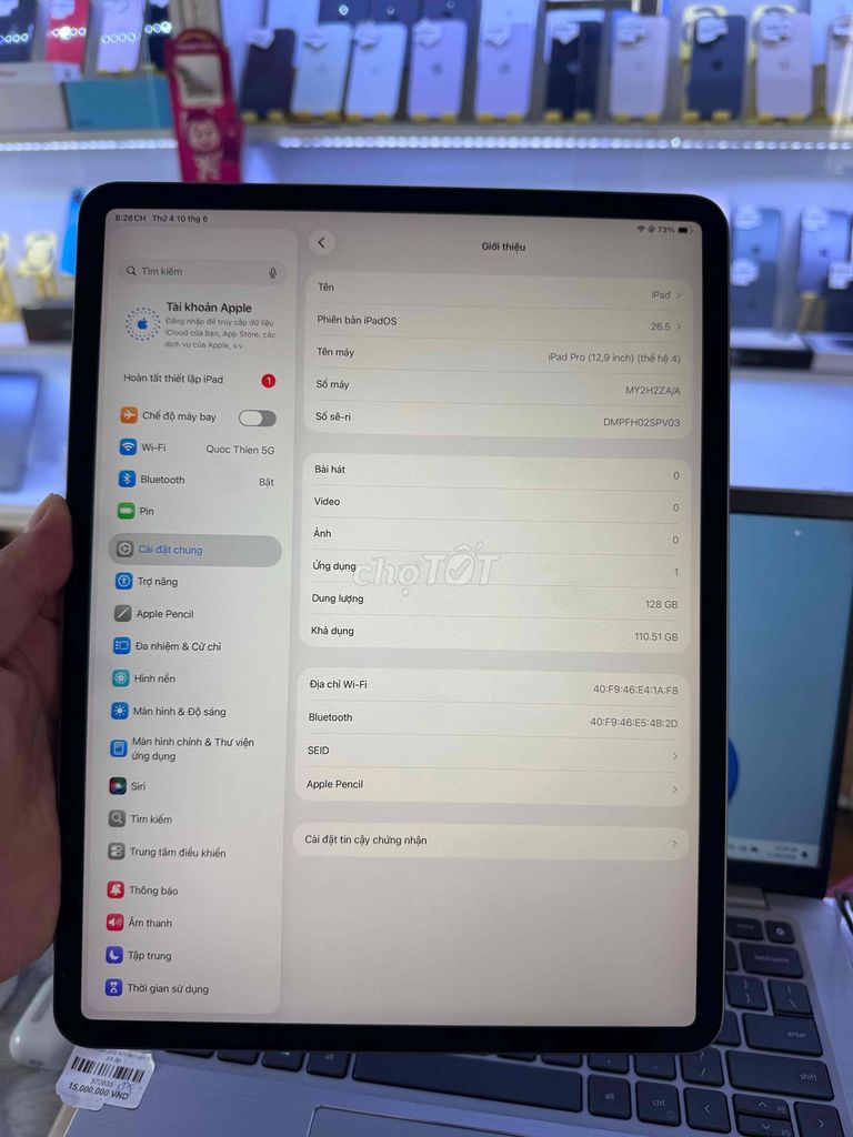 Apple iPad Pro 2020 12.9 inch 128GB. Mua bán Máy tính bảng tại Quận 6 Tp Hồ Chí Minh được đăng bởi QUỐC THIÊN BÁN GÓP 0 ĐỒNG  hình 1