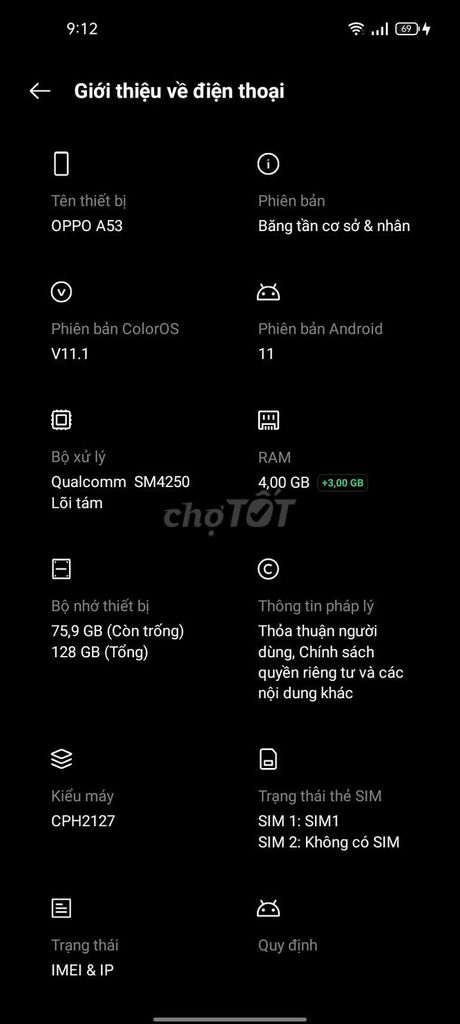 OPPO A53 2020 128GB. Mua bán Điện thoại tại Huyện Lai Vung Đồng Tháp được đăng bởi Su Bi hình 1