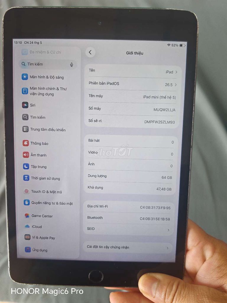 Apple iPad mini 5 64GB . Mua bán Máy tính bảng tại Huyện Cẩm Mỹ Đồng Nai được đăng bởi Công hình 1