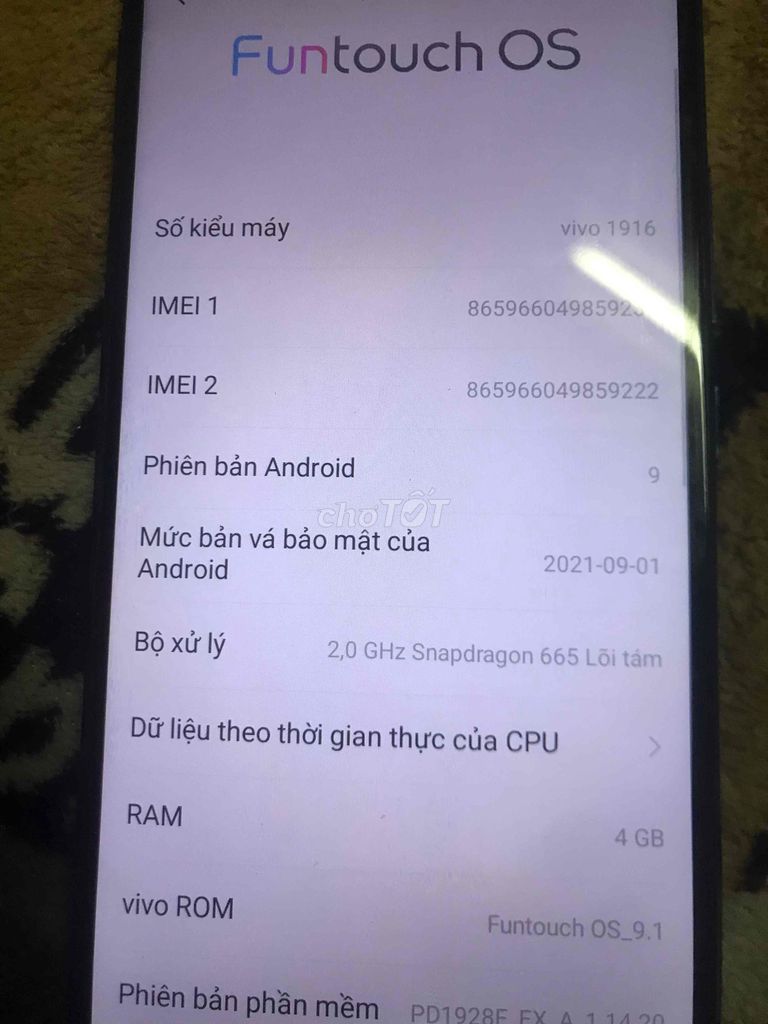 Vivo 1916. Mua bán Điện thoại tại Quận Bắc Từ Liêm Hà Nội được đăng bởi đình khải  hình 1