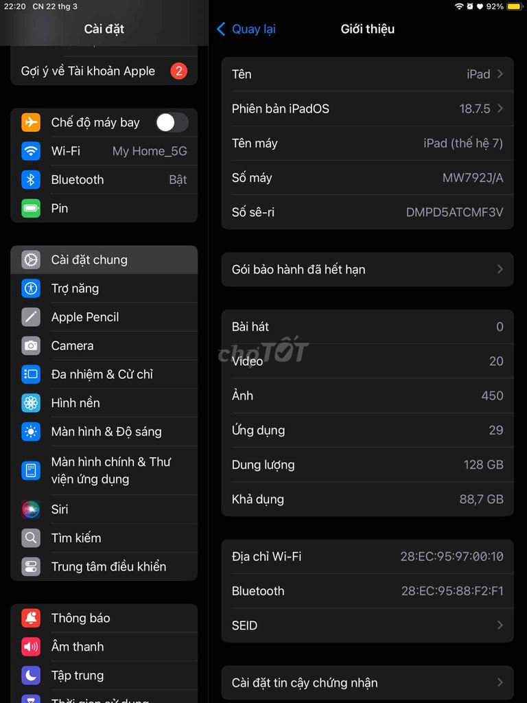 Apple iPad Gen 7 128GB Vàng hồng. Mua bán Máy tính bảng tại Quận Tân Bình Tp Hồ Chí Minh được đăng bởi Hân Phan hình 1
