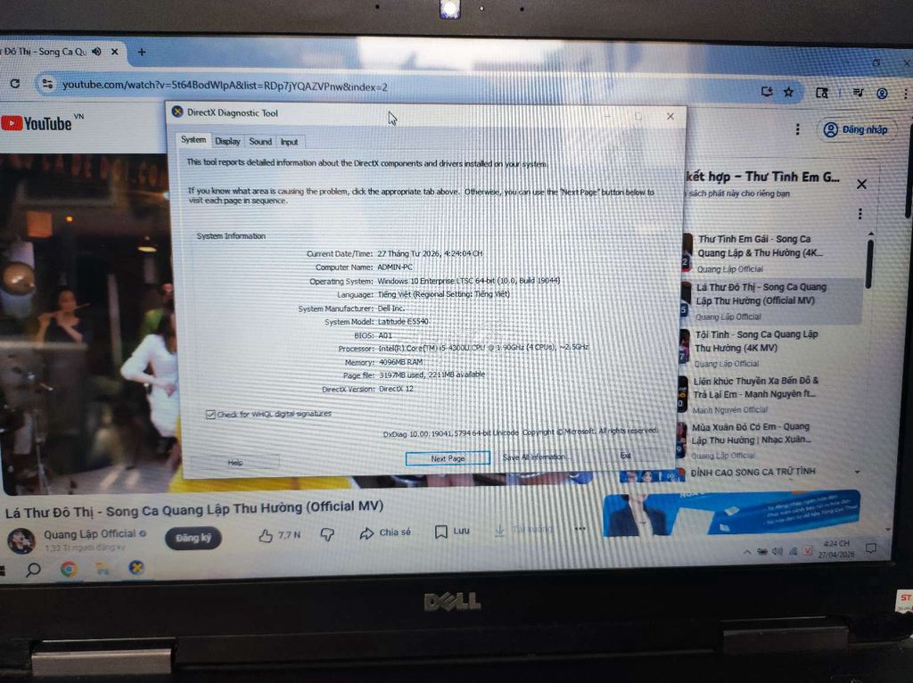 Dell Latitude E5540 i5-4200U 4GB/120GB. Mua bán Laptop tại Quận Hoàn Kiếm Hà Nội được đăng bởi Tăng Quốc Dũng hình 1