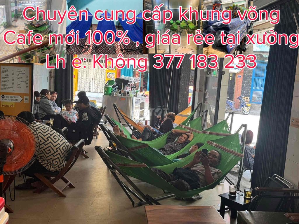 Chưa từng có xãa KHUNG VÕNG CAFE NEW 100%. Mua bán Giường, chăn ga gối nệm tại Quận 12 Tp Hồ Chí Minh được đăng bởi Xưởng võng xếp hình 1