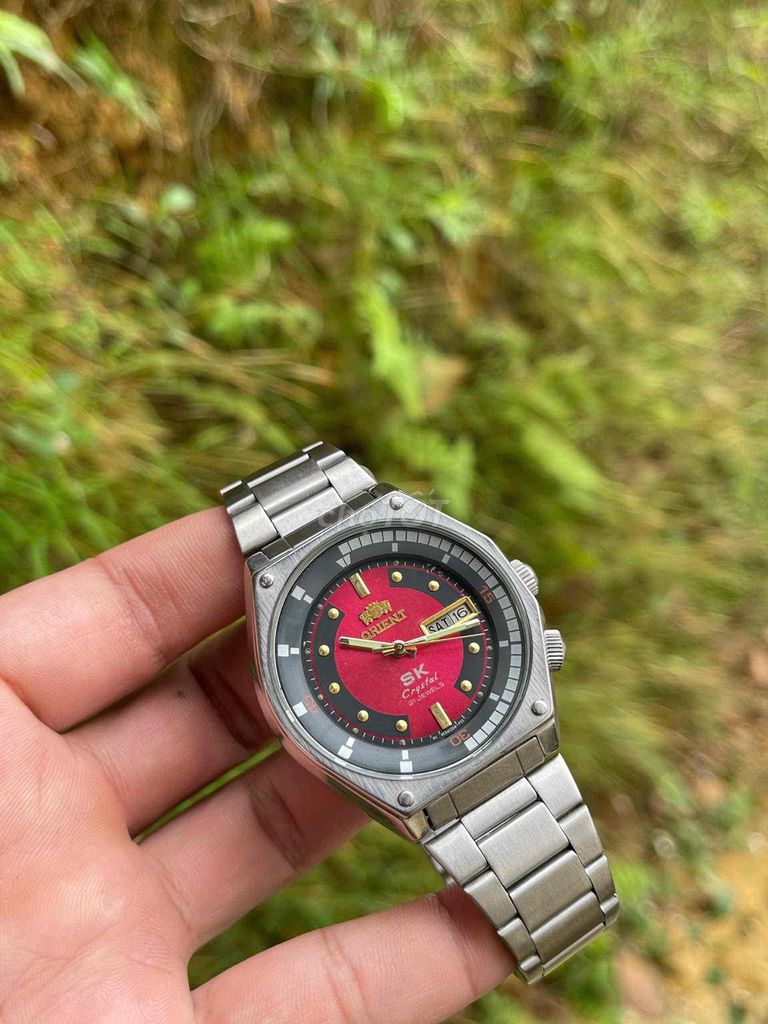 Orient SK Crystal Đỏ Thép không gỉ Nam. Mua bán Đồng hồ tại Quận Hoàng Mai Hà Nội được đăng bởi Dinh Van Ha hình 1