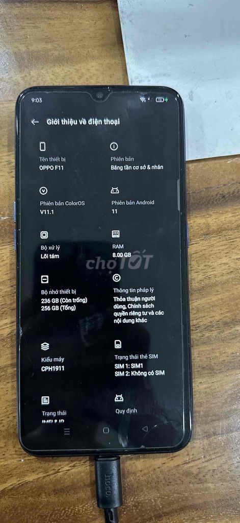 Oppo F11 256GB Tím. Mua bán Điện thoại tại Quận 8 Tp Hồ Chí Minh được đăng bởi Lý Hưng hình 1