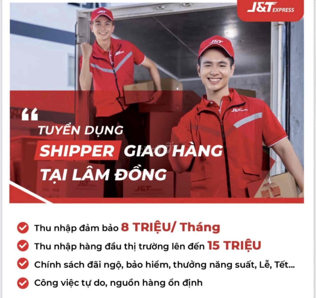 J&T Express Tuyển Shipper Giao Hàng Xe Máy!!!!