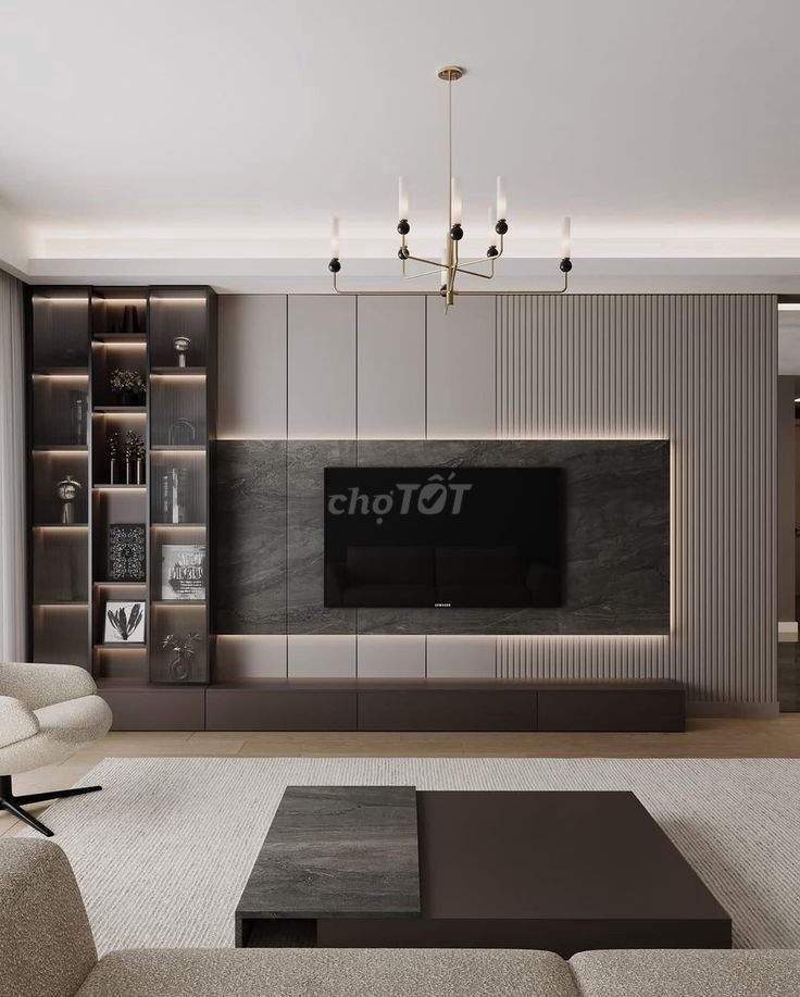 Thiết kế và thi công vách tivi đẹp tại hà nội. Mua bán Tủ, kệ gia đình tại Quận Hà Đông Hà Nội được đăng bởi Nội Thất Việt Home hình 1